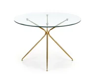 Stoły - Stół Dore okrągły, transparentny/ złoty - miniaturka - grafika 1