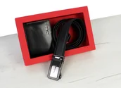 Paski - Elegancki I Stylowy Zestaw Upominkowy Dla Niego Pierre Cardin Portfel Poziomy i pasek z klamrą samozaciskową PC6 - miniaturka - grafika 1
