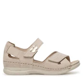 Sandały damskie - Sandały Rieker V7474-60 Beżowy - miniaturka - grafika 1