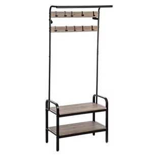 5five Simple Smart Wieszak do przedpokoju na kurtki + 2 półki na buty 74x34x170 cm 160407 - Szafki na buty - miniaturka - grafika 1