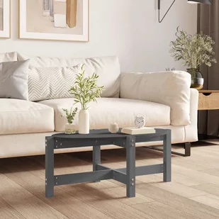 Stolik kawowy, szary, 87x48x35 cm, lite drewno sosnowe Lumarko - Ławy i stoliki kawowe - miniaturka - grafika 1