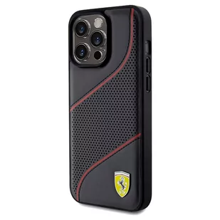 Ferrari FEHCP15XPWAK iPhone 15 Pro Max 6.7" czarny/black hardcase Perforated Waves Metal Logo - Etui i futerały do telefonów - miniaturka - grafika 2