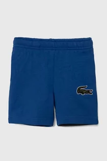 Spodnie i spodenki dla chłopców - Lacoste szorty bawełniane dziecięce kolor niebieski regulowana talia - grafika 1