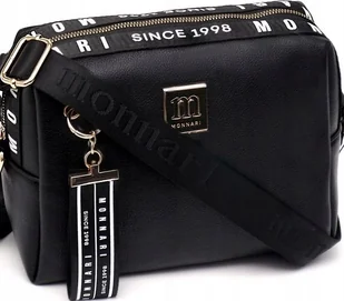 Monnari Torebka Damska Listonoszka Z logo Czarna Kolekcja PREMIUM - Torebki damskie - miniaturka - grafika 1