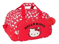 Torebki damskie - Safta HELLO KITTY ICONIC torba sportowa, plecak idealny dla dzieci w różnym wieku, wygodna i wszechstronna, jakość i wytrzymałość, 40 x 23 x 24 cm, Czerwony/biały, M, Casual - miniaturka - grafika 1
