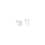 Ładowarki do telefonów - ŁADOWARKA SIECIOWA 130W GaN BIAŁA SOMOSTEL POWER DELIVERY Q24 2XPD + 2XUSB + KABEL USB TYP-C 6A 120W SOMOSTEL BIAŁY QUICK CHARGER QC 3.0 1M POWERLIN.. - miniaturka - grafika 1