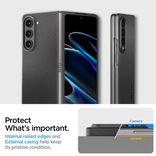 Etui SAMSUNG GALAXY Z FOLD 5 Spigen Airskin czarne - Etui i futerały do telefonów - miniaturka - grafika 10