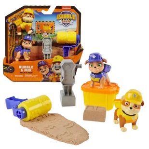 Psi Patrol Rubble & Crew Rubble I Jego Ekipa Zestaw Piasek Kinetyczny Kinetic Sand + Figurki Rubble Mix - Masy plastyczne - miniaturka - grafika 1