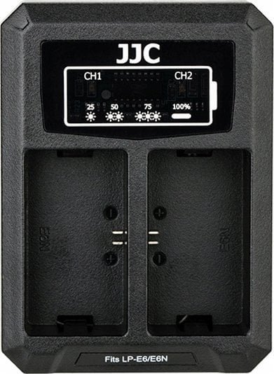 Ładowarka do aparatu JJC Ładowarka dwukanałowa JJC DCH-LPE6 do akumulatorów LP-E6