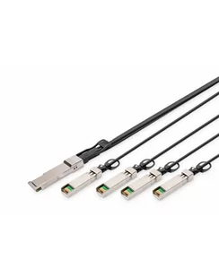 DIGITUS  KABEL DO BEZPOŚREDNIEGO POŁĄCZENIA 40G QSFP+ DO 4XSFP+ 5M  () - Kable komputerowe i do monitorów - miniaturka - grafika 1