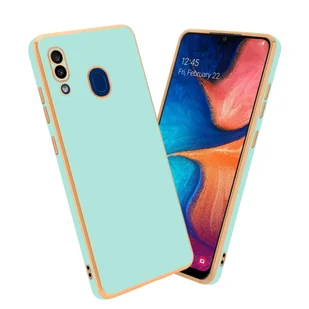 Pokrowiec Do Samsung Galaxy A20 / A30 / M10s Etui w Glossy Miętowa Zielona - Złoto TPU Silikonowe Obudowa Case Cover Cadorabo - Etui i futerały do telefonów - miniaturka - grafika 1