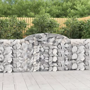 vidaXL Kosze gabionowe, 4 szt, 300x30x100/120 cm, galwanizowane żelazo - Ogrodzenia - miniaturka - grafika 1