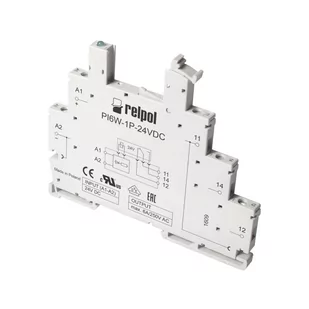 Gniazdo do przekaźnika RM699BV - Wejście: 24VDC, szerokość: 6,2mm; PI6W-1P-24VDC (SZARE) (CE); RELPOL - Gniazdka elektryczne - miniaturka - grafika 1
