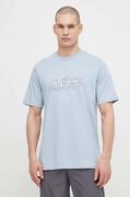 Koszulki męskie - adidas t-shirt bawełniany męski kolor niebieski z nadrukiem - miniaturka - grafika 1