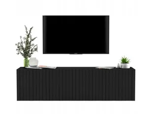 Komoda RTV, szafka wisząca, glamour, Elpis, 150x37x39 cm, czarny, mat - Szafki RTV - miniaturka - grafika 1