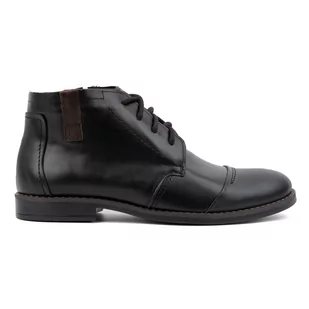 Buty męskie zimowe eleganckie trzewiki 282LU czarne - Buty Olivier - Botki męskie - miniaturka - grafika 1
