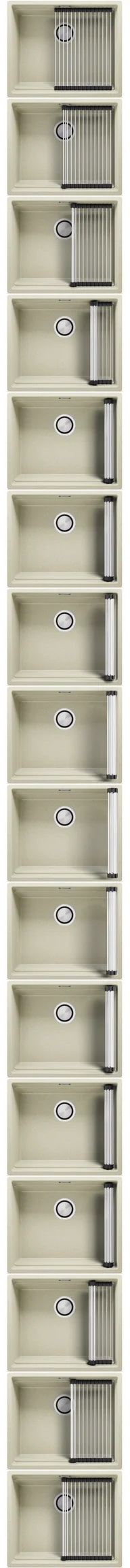 Zlewozmywaki - Zlewozmywak podwieszany  podblatowy granitowy jednokomorowy z dużą komorą XXL Praga 60 Level + zwijany ociekacz - miniaturka - grafika 1