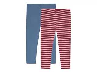 Spodnie i spodenki dla dziewczynek - lupilu Legginsy dziewczęce, 2 pary (110/116, Paski/niebieski) - grafika 1