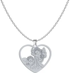 Srebrny Naszyjnik Anioł Stróż GRAWER - Biżuteria religijna - miniaturka - grafika 1