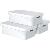 Pudła i pojemniki do przechowywania - Curver Pudełka Infinity z pokrywkami, 3 szt, 30 L, białe, 240671 - miniaturka - grafika 1