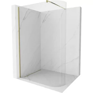 Mexen Kioto ścianka prysznicowa zaokrąglona 80 x 200 cm, transparent 8 mm, złota - Ścianki i drzwi prysznicowe - miniaturka - grafika 1