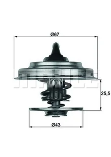 Termostat, płyn chłodzący Mahle TX 18 75D - Termostaty - miniaturka - grafika 1