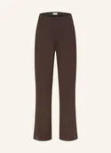 Spodnie damskie - Ichi Spodnie Marlena Z Dżerseju braun - ICHI - miniaturka - grafika 1