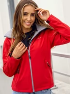 Kurtki damskie - Kurtka damska przejściowa softshell czerwona Denley AB056 - miniaturka - grafika 1