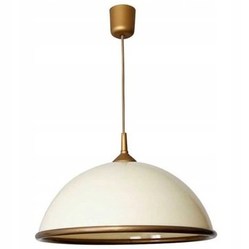 Lampa wisząca nad stół okrągła 41 cm kremowa złota do kuchni Luminex