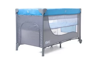 PlusBaby Łóżeczko turystyczne dwupoziomowe 003 blue/grey - Łóżeczka i kojce - miniaturka - grafika 1