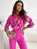 Koszule damskie - Koszula damska w kolorowe wzory - Różowy S - Zolaro - miniaturka - grafika 1