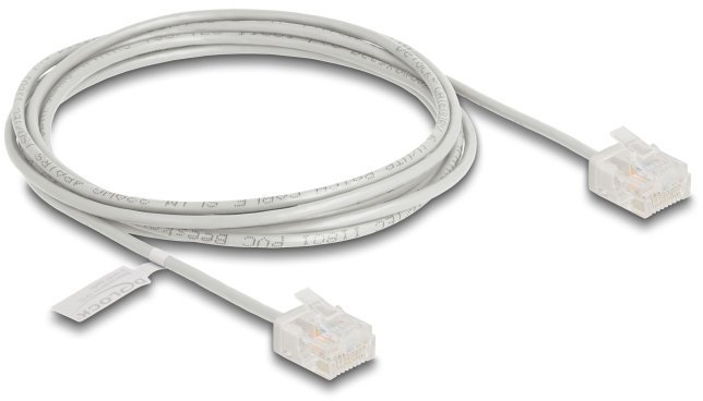 Delock RJ45 Kabel sieciowy Cat.6 UTP Ultra Slim 2 m szary z krótkimi wtykami