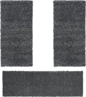 Obrusy i serwetki - MY-RUG Shaggy Star 3-częściowy bieżnik do łóżka z wysokim włosiem, do sypialni, szary, 250x80 - miniaturka - grafika 1