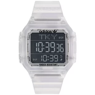 Zegarek Biały zegarek adidas Originals Street Digital One GMT AOST22049 - Zegarki męskie - miniaturka - grafika 1