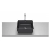Umywalki - ROCA A327B12080 OPTICA Umywalka nablatowa SQUARE CQ 35x35 cm CZARNY MAT - miniaturka - grafika 1
