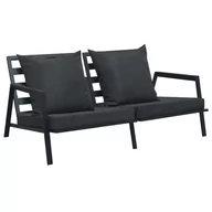 Ławki ogrodowe - vidaXL Sofa ogrodowa z poduszkami, 2-osobowa, ciemnoszara, aluminium - miniaturka - grafika 1
