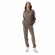 Spodnie sportowe damskie - Damskie spodnie dresowe Guess Allycia Cuff Long Pants - brązowe - GUESS - miniaturka - grafika 1