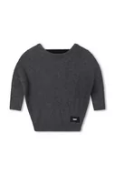 Swetry dla dziewczynek - Dkny sweter z domieszką wełny dziecięcy kolor szary lekki - DKNY - miniaturka - grafika 1