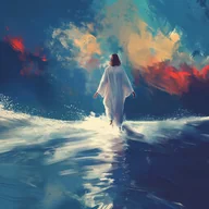 Ikony i obrazy sakralne - Jezus chodzący po wodzie - obraz gotowy do powieszenia - miniaturka - grafika 1