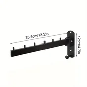 Inne - TEMU Nowoczesny wieszak na ubrania z montażem na ścianie ze stali nierdzewnej z obracającym się ramieniem, wytrzymały metalowy organizer do - miniaturka - grafika 1