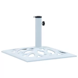 vidaXL Podstawa pod parasol, biała, 12 kg 49 cm, żeliwo vidaXL - Parasole ogrodowe - miniaturka - grafika 1