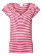 Koszulki i topy damskie - Vila - T-shirt damski, wyrazisty róż - miniaturka - grafika 1