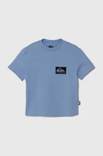Koszulki dla chłopców - Quiksilver t-shirt bawełniany dziecięcy BACKFLASHSSYTH kolor niebieski z nadrukiem - grafika 1