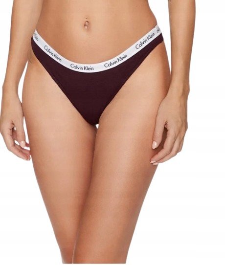 CALVIN KLEIN DAMSKIE MAJTKI STRINGI BORDOWE M 0_8