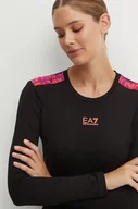 Bluzki damskie - EA7 Emporio Armani longsleeve bawełniany kolor czarny TJLOZ.6DTT16 - miniaturka - grafika 1
