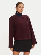 Marynarki i żakiety damskie - Gina Tricot Marynarka 22836 Bordowy Loose Fit - miniaturka - grafika 1