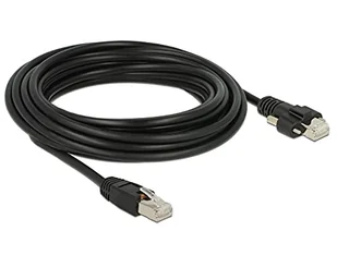 Delock Patch cable m Schraube Cat.6 5m black (85670) - Kable miedziane - miniaturka - grafika 1