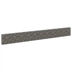 vidaxl Mur gabionowy z pokrywami, galwanizowana stal, 900x30x100 cm 147817 - Ogrodzenia - miniaturka - grafika 1