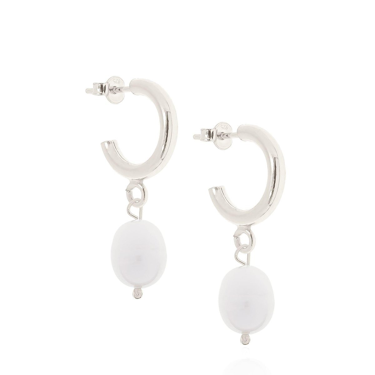 Kolczyki srebrne z naturalnymi perłami