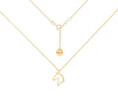 Naszyjniki - Pozłacany choker pancerka z koniem - miniaturka - grafika 1